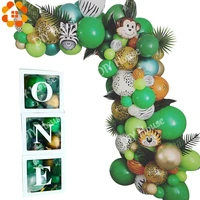 hot wild one birthday party balloons jungle safari party forest decoration kids first 1st birthday safari jungle party supplies