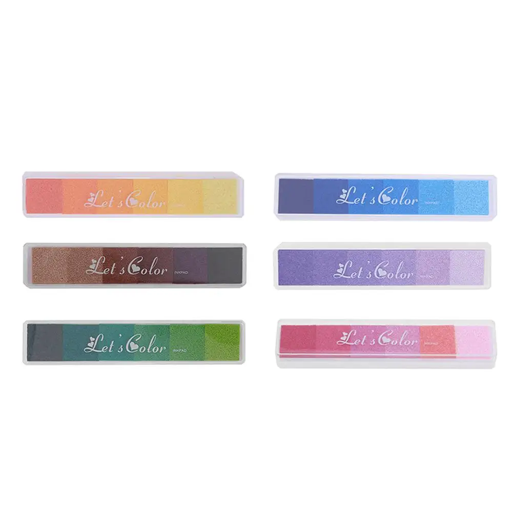 6 цветов Inkpad ручная работа сделай сам ремесло цветной штамп отпечаток пальца