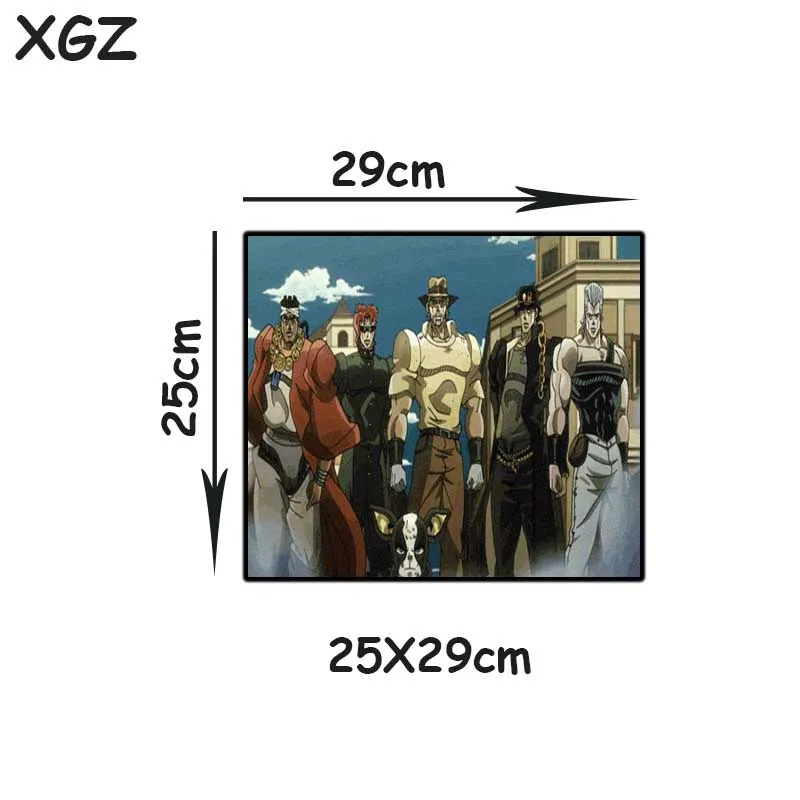 

XGZ Large Mouse Pad Black Lock Edge JoJo's Bizarre Adventure Custom Fashion Computer Table Mat Speed Non-slip for Lol Csgo Gamer