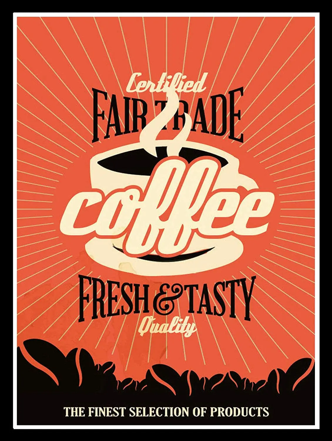

Vintage Certified Fair Trade Coffee 12x8 Inch Vintage Retro Decor Metal Tin Sign