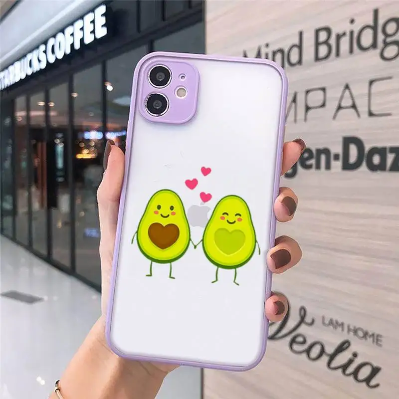 

Avocado cute cartoon pattern high quality Phone Cases matte transparent For iphone 7 8 11 12 plus mini x xs xr pro max cover