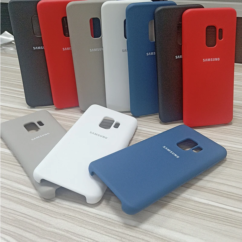 Оригинальный силиконовый чехол samsung Galaxy S9/S9 Plus + защита экрана Защитная крышка для