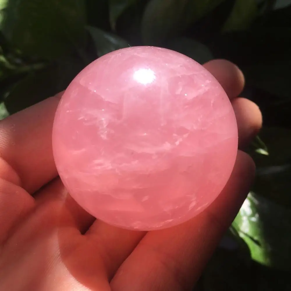 50 мм натуральный розовый камень кварц хрусталь сферический шар исцеление|Камни| |