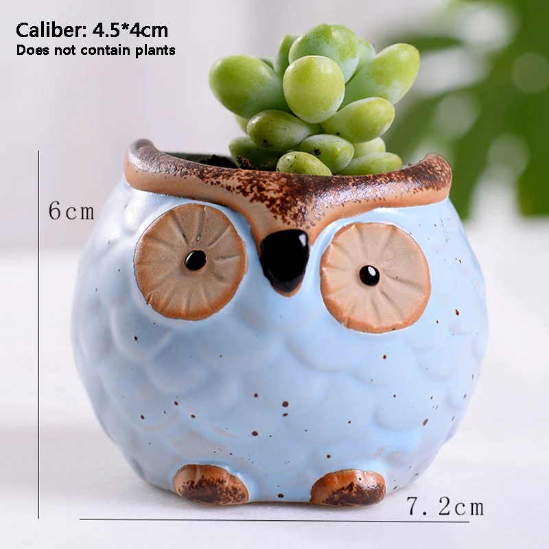 6 шт. горшок для цветов в форме совы макарон печь с переменным потоком глазури
