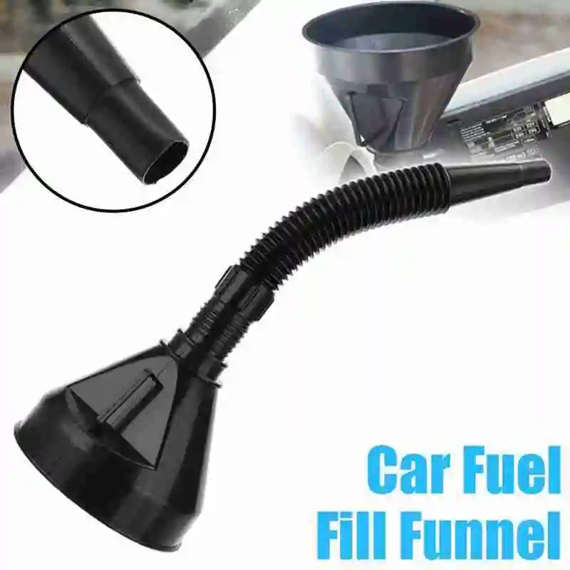 130mm Black Flexible Spout Funnel Mesh Filter Extension Hose for Car Engine Oil Gasoline Leakage | Автомобили и мотоциклы