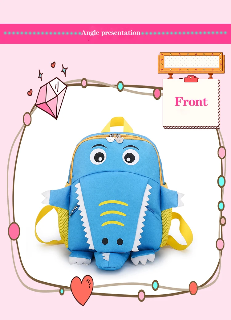 Детский рюкзак с милыми крокодиловыми 3d-животными водонепроницаемый и удобный