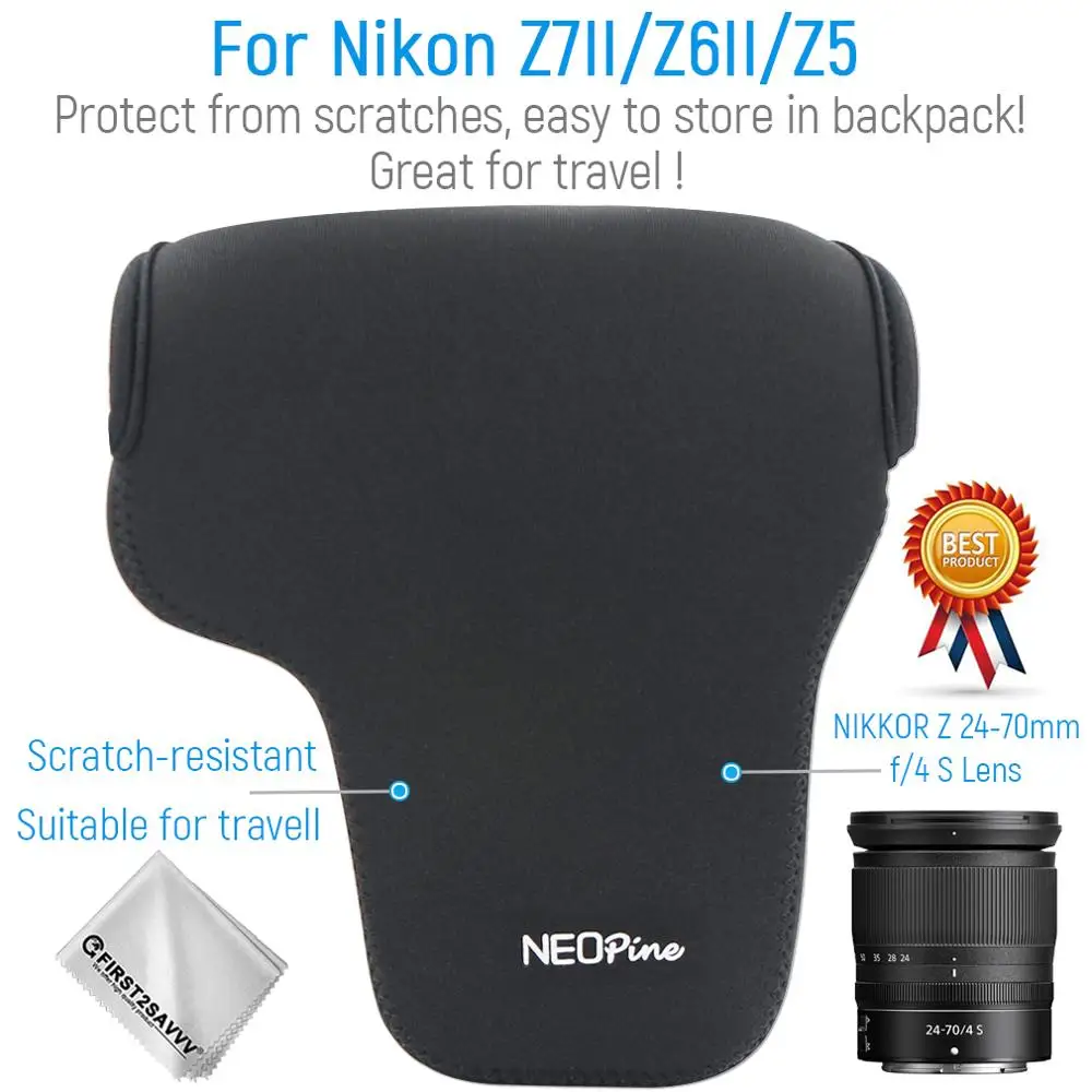 Неопреновый портативный мягкий чехол для камеры Nikon Z7II Z7 Z6II Z6 Z5 (NIKKOR Z 24-70 мм f/4 S)