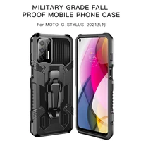 Shockproof Case For Motorola Moto Power Stylus Play 2021 One Ace E6S Luxury Rugged Hybrid Armor Stand Cover Fundas