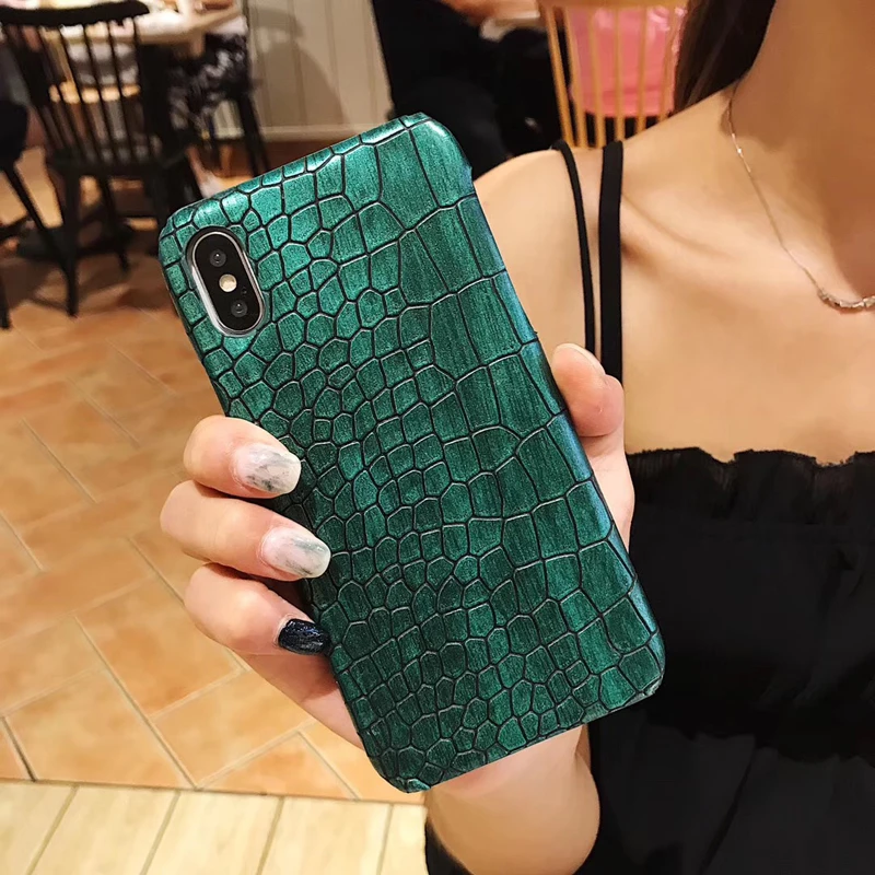 Для iPhone 11 Pro Max Xr модный крутой чехол накладка из крокодиловой змеиной кожи для Xs X 6
