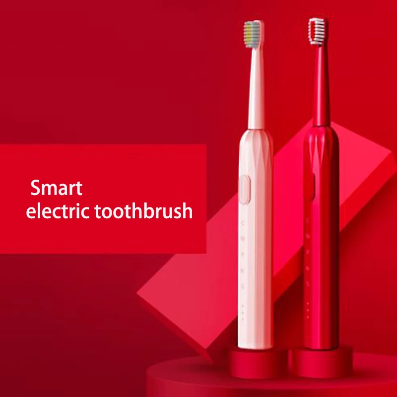 

Ультразвуковая электрическая зубная щетка для Зубная щётка для взрослых с таймером щетка 5 режимов USB Зарядное устройство зубные щетки Заме...