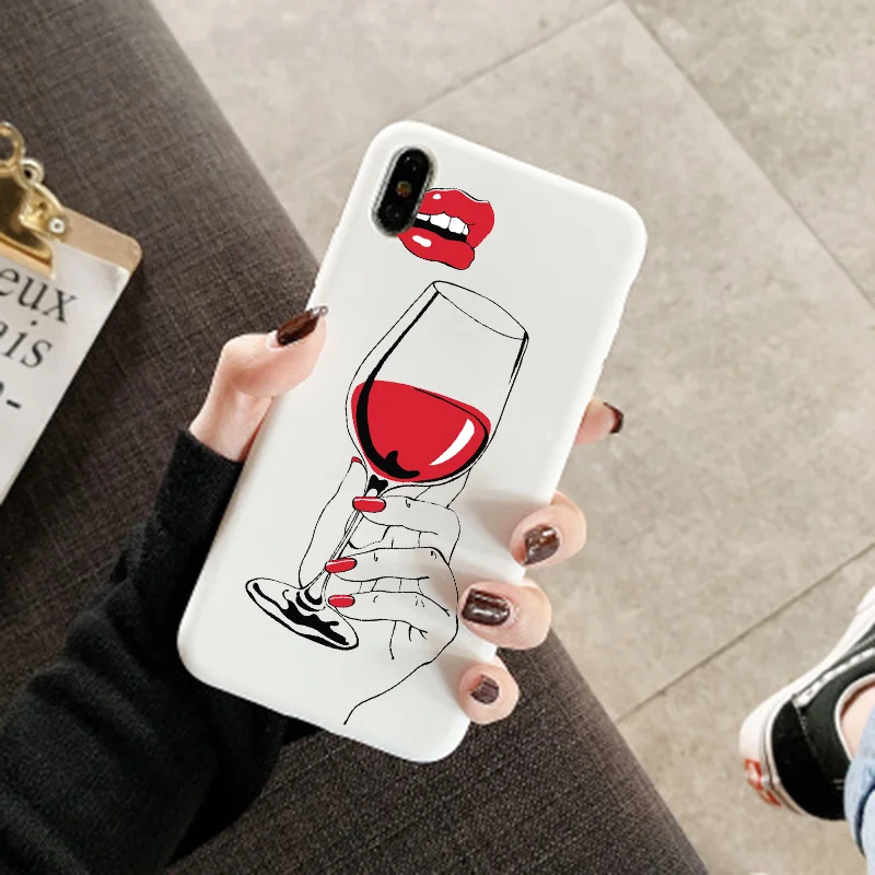 Чехол для телефона с бокалом красного вина iPhone 11 12 13 Pro Max 8 7 6s Plus XR Xs mini X SE 2020 мягкий