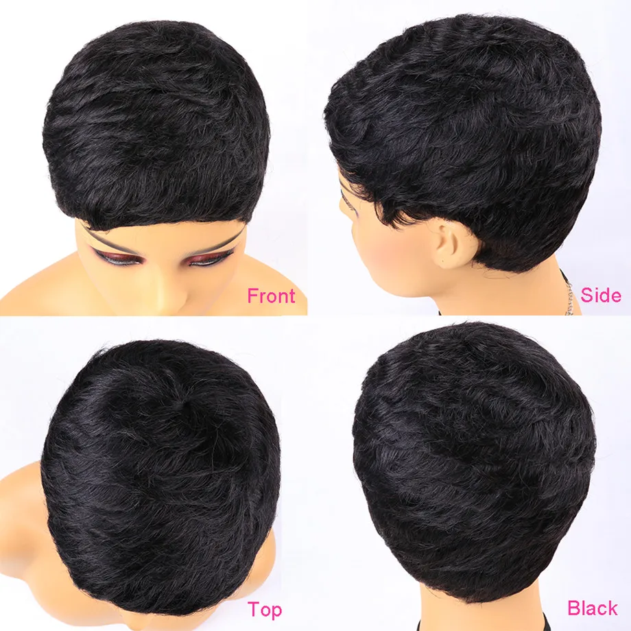 Шикарные волосы короткие парики вырезанные перуанские прямые человеческие