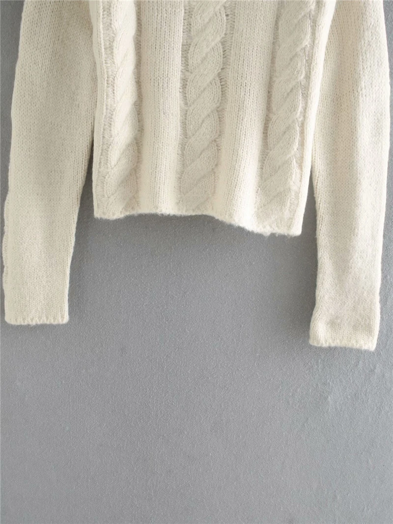 

Streetwear women twist sweater 2020 fashion ladies o-neck short sweater elegant female causal loose tops girls chic sweater