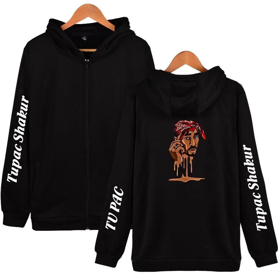 

Rapper 2pac Women/Men Hoodies Sweatshirts Tupac Amaru Shakur Makaveli Streetwear Hip Hop Long Sleeve Hooded Zipper Jacket Coat