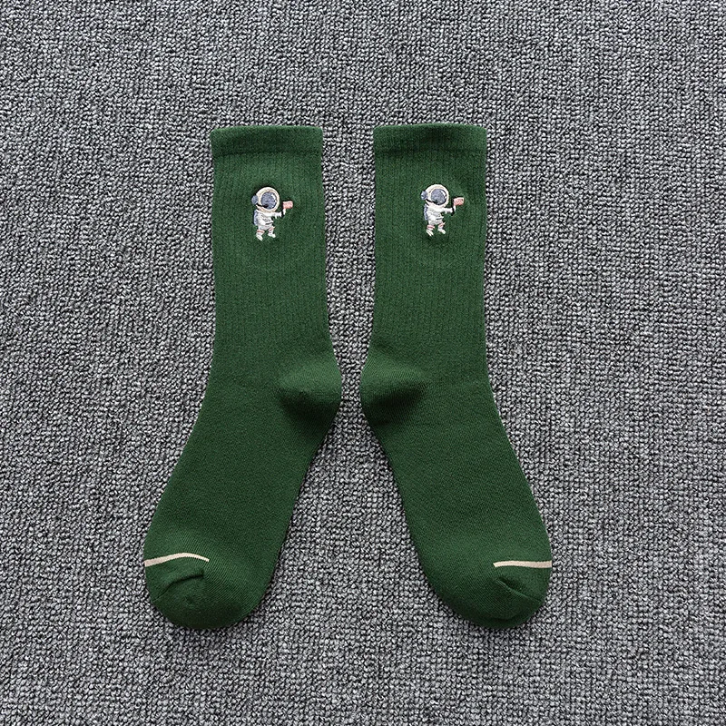 

Cotton Couple Socks Long Astronaut Embroidery Tube Socks Wild High Tube Socks Sweet sports Run Casual Socks Funny Tide Socks