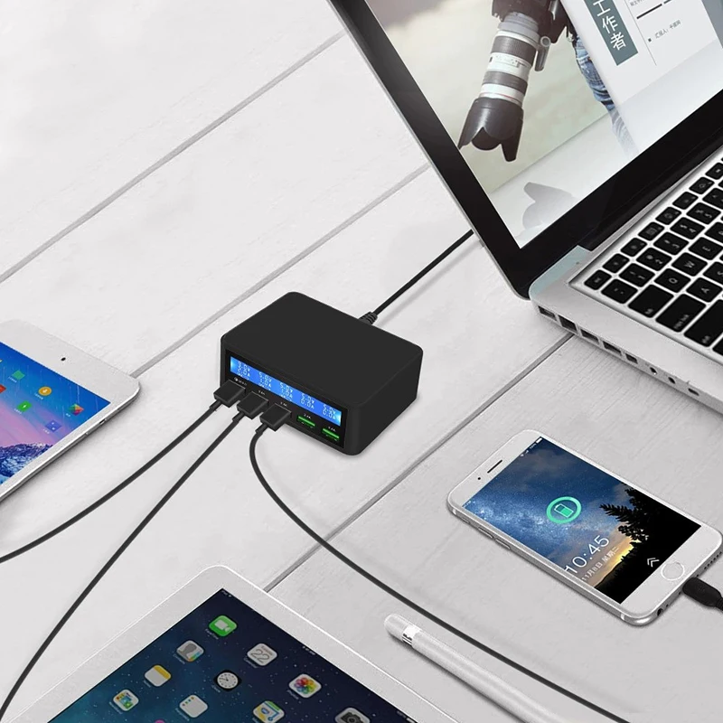 

Зарядная станция с 5 USB-портами и светодиодным дисплеем