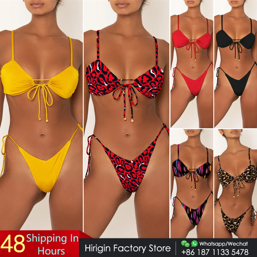 

Hirigin, сексуальные стринги, бикини 2019, новые бандажные женские купальники, бикини пуш-ап с подкладкой, летняя пляжная одежда, монокини, купаль...