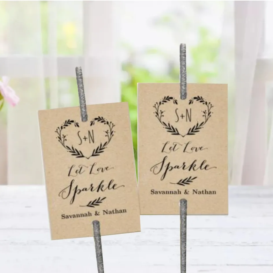 100 шт. ярлыки для палочек персонализированные свадебные фейерверки пусть любовь |