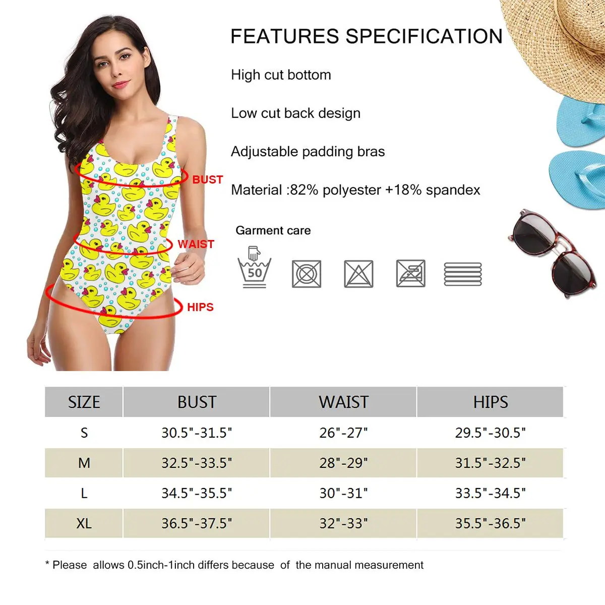Cartoon Yellow Duck Sexy One-piece Swimwear With Push Up Women Swimsuit Closed Body Female Bathing Suit For Pool Beach Wear | Женская