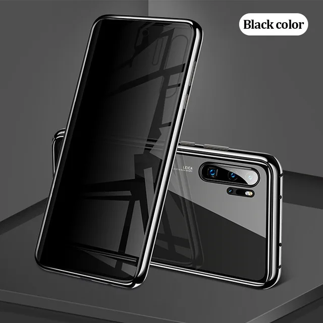 Black Магнитные чехлы для huawei P20 P30 Pro mate 20 Honor 9X 20Pro 360, двухсторонние защитные чехлы из закаленного стекла - Цвет: Black