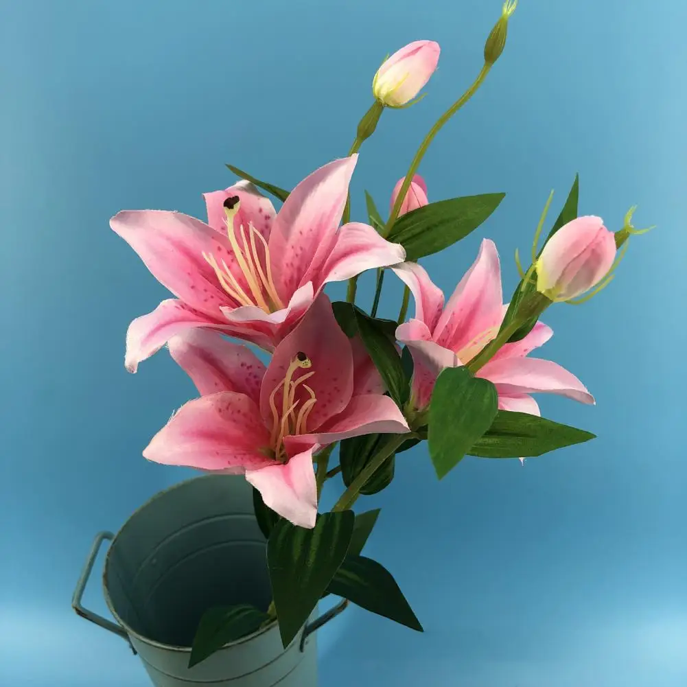 Искусственные лилии цветок ветка высокое качество имитация цветка украшение для