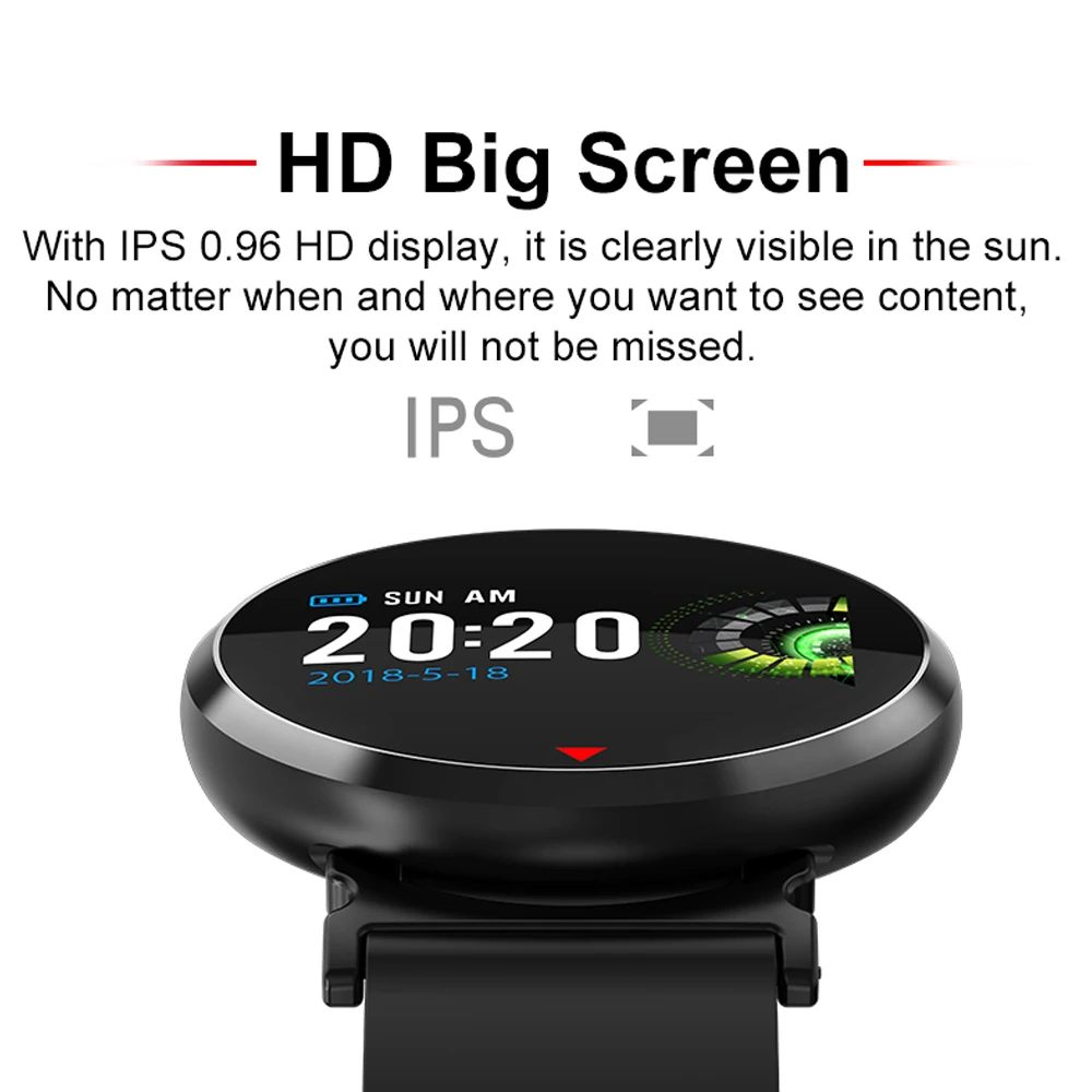 

E28 Bluetooth Watch Color Screen Waterproof Sports Smart Watch Heart Rate Blood Pressure Monitor for iOS Android