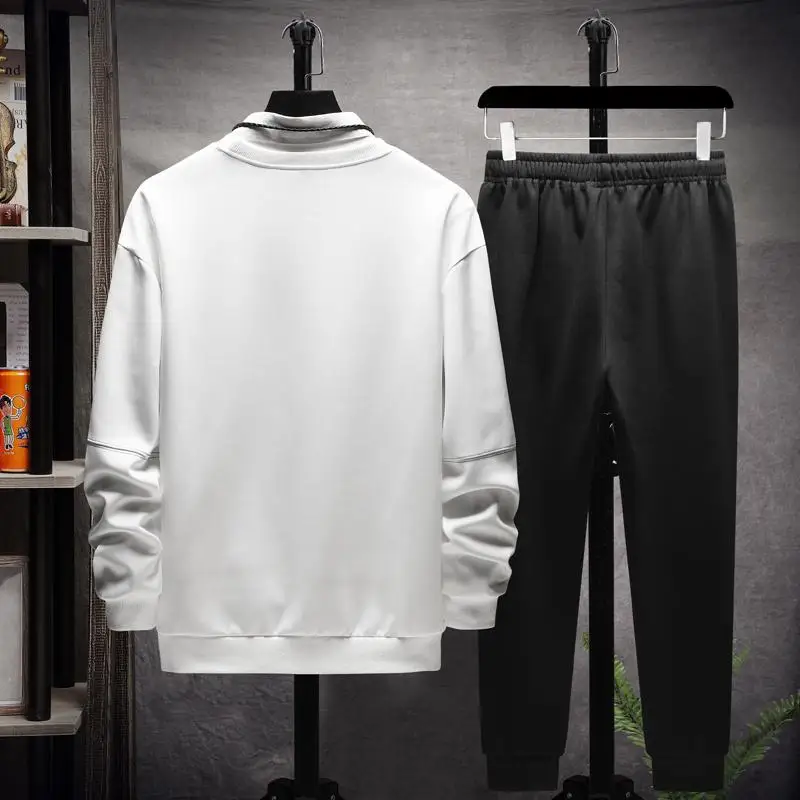 

Patchwork Men's Sportswear Sets 2020 Autumn Winter Hooded Thick Male Casual Tracksuit Men 2 Piece Sweatshirt + Sweatpants Set