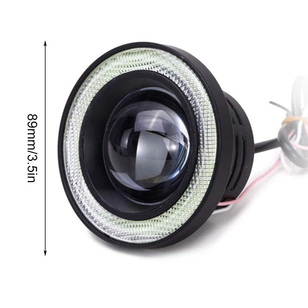 

Car COB LED DRL Projector Fog Light Energy Saving Headlight 2Pcs 3.5" Angel Eyes Fog Lamp 12V Universal Auto