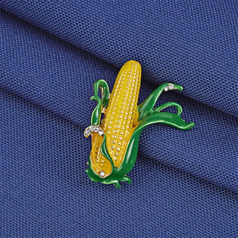 Сияющие Броши в форме банана для женщин булавки кукурузы Модный яркий дизайн