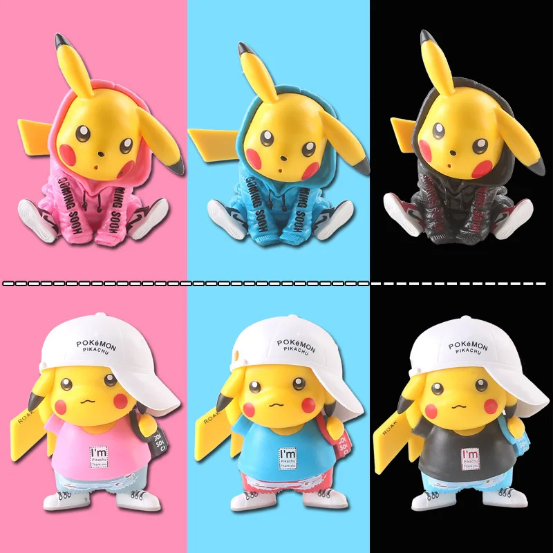 

Pokemon Trendy Pikachu Action Figures Model Toys Birthday Gift Collection Car Decoration