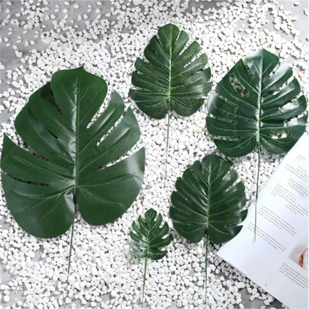 Искусственные тропические Пальмовые Листья 1 шт. зеленые листья монстеры