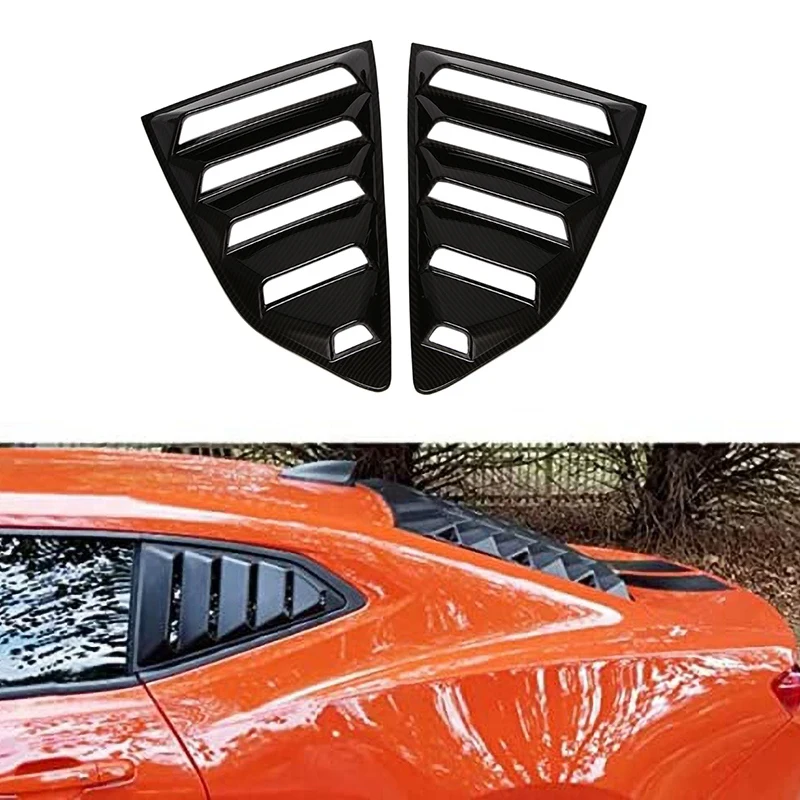 

2 шт. Углеродные накладки на окна заднего четверти, волоконный спойлер, панель, подходит для Chevrolet Chevy Camaro