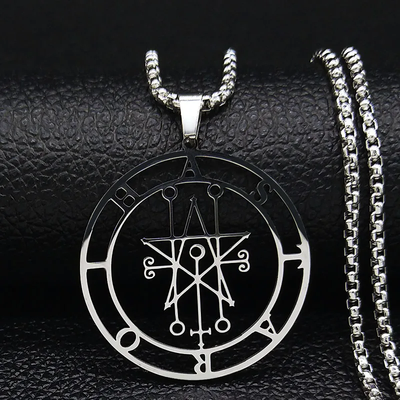 Astaroth sigili Goetia, ожерелье из нержавеющей стали, Соломон, демон, печать, сатана, нашивка, булавка, ювелирное изделие, колье для женщин