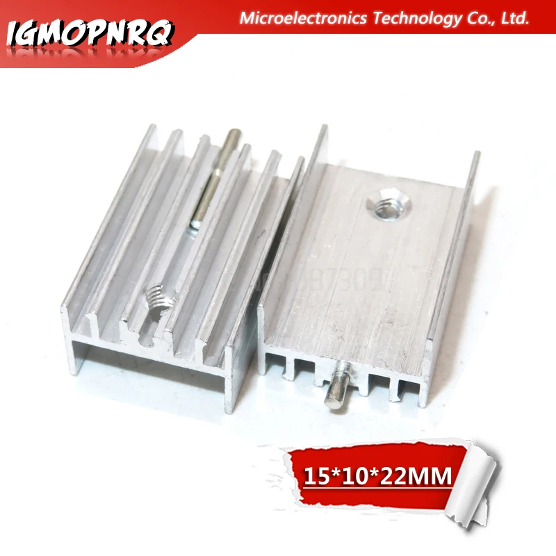 

100pcs Aluminum Heatsink Radiator 15*10*22mm Transistor TO-220 With Needle hjxrhgal For Transistors TO220 white