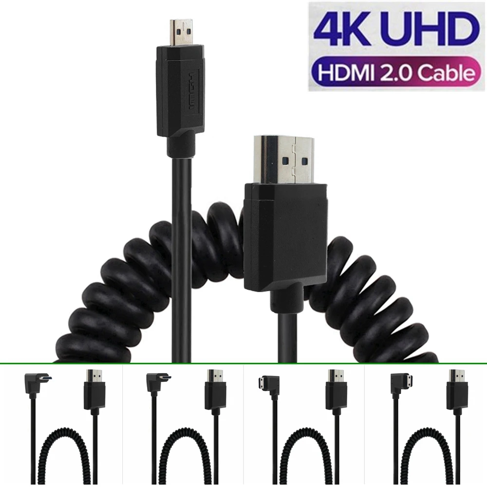 Spring  HD-compatible Cable  4K High Speed Adapter Male-Male Micro HD Cable for GoPro Hero 7 Black Hero 5 Raspberry Pi 4