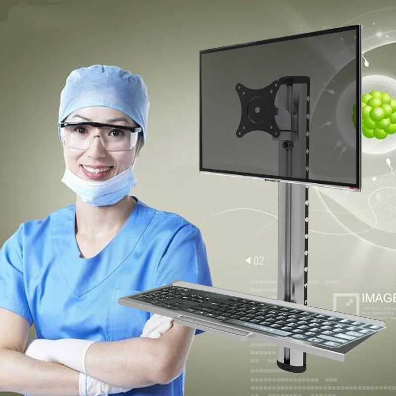 

TV Mount Wall Foldable Ergonomic Aluminum Sit-Stand Monitor+Keyboard Holder Full Motion Arm 15"-27" Monitor Stand Bracket WS06