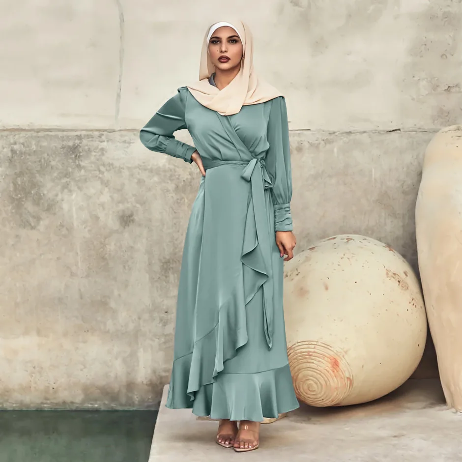 

Muslim Dresses Eid Mubarak Kaftan Dubai Abaya Turkey Fashion Hijab Dress Islam Clothing Maxi Sundress For Women Vestidos