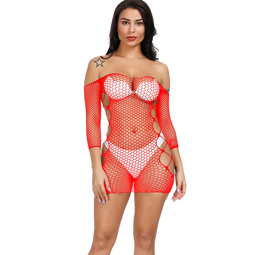 

Women's Sexy Lingerie Transparent Mesh Bodycon Underwear Dress X6.21