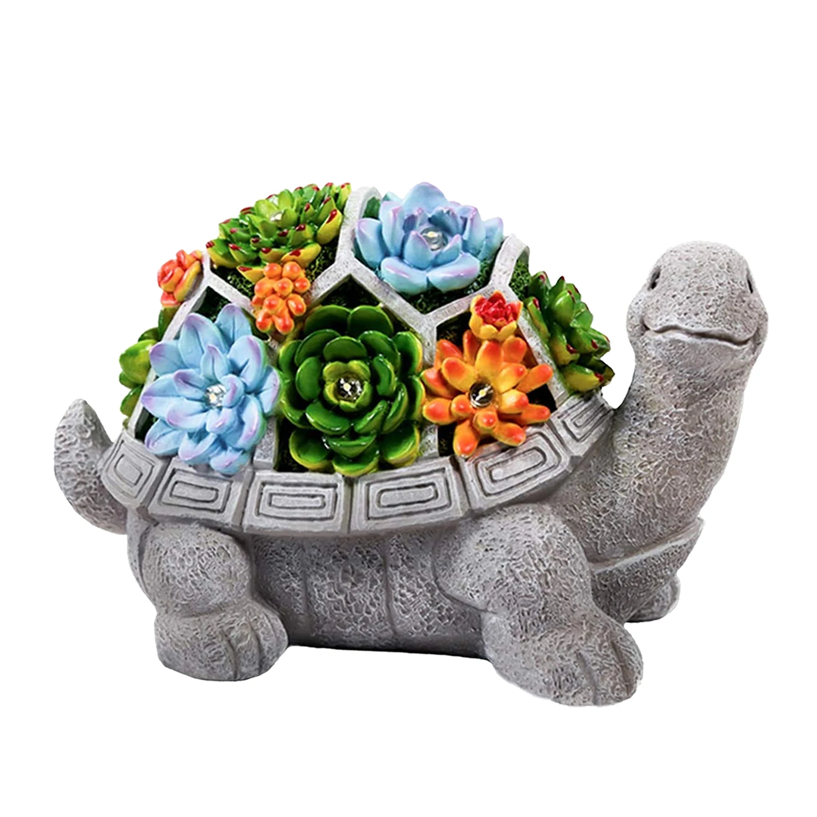 

Resin Solar Powered Garden Statue 7 LED Lights Decor Turtle Waterproof IP44