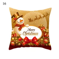 gold color polyester peachskin christmas pillow case square throw pillows covers 4545cm pillowslip cushion cover home supplies