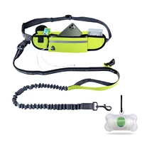 hands free dog leash reflective waterproof dog lead running leash for medium large dogs adjustable waist belt with pouch