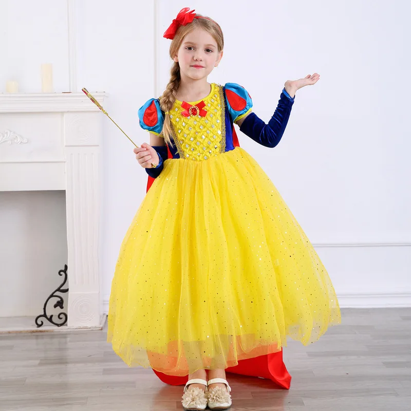 Костюмы Белоснежки для костюмированной вечеринки Одежда девочек на Хэллоуин
