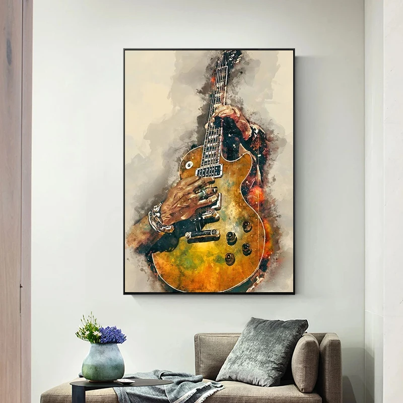 abstrakte elektrische gitarre leinwand malerei moderne poster und drucke quadros wand kunst bild für wohnzimmer dekoration cuadros free global sh