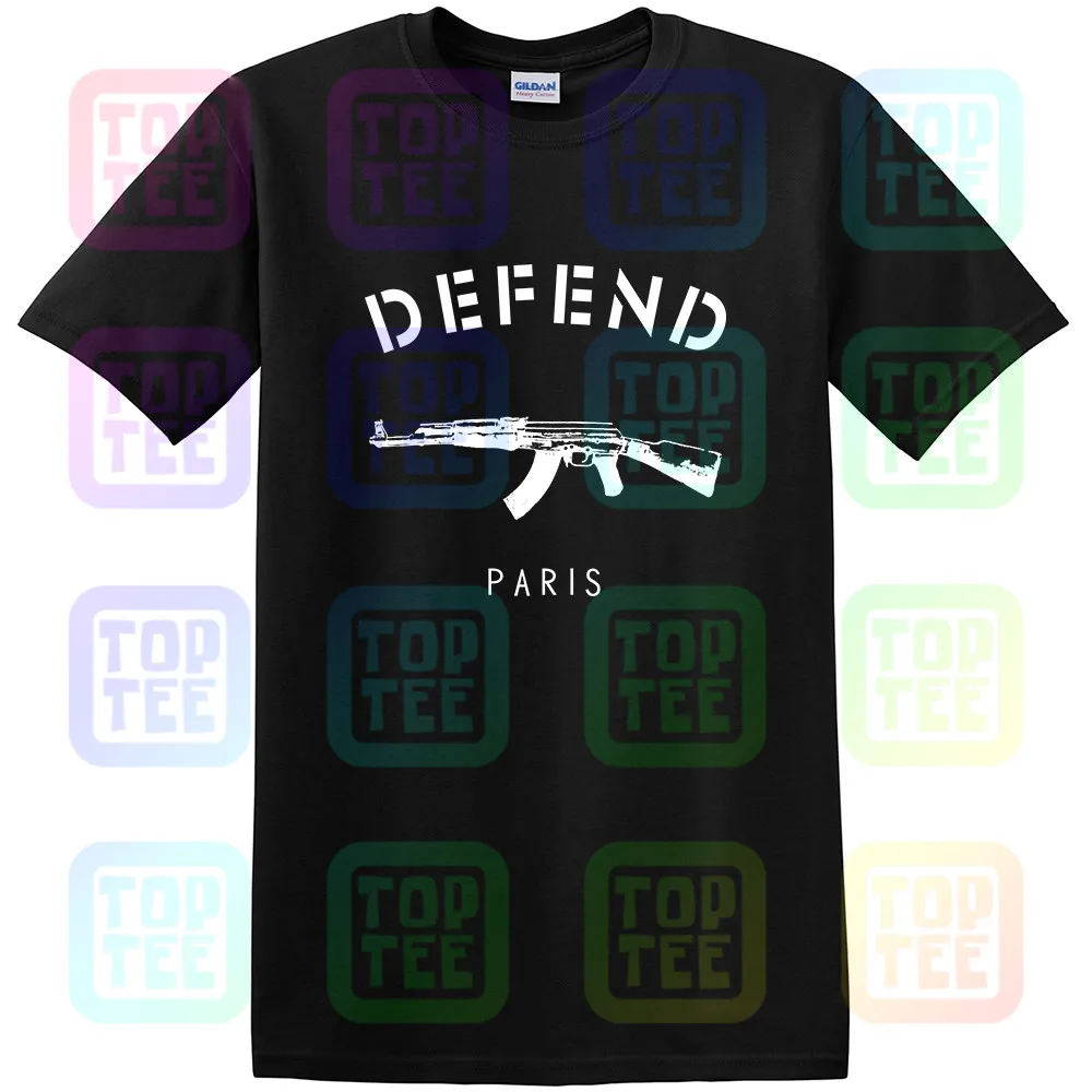 Модная черная футболка с короткими рукавами Defend paris AK47 | Мужская одежда