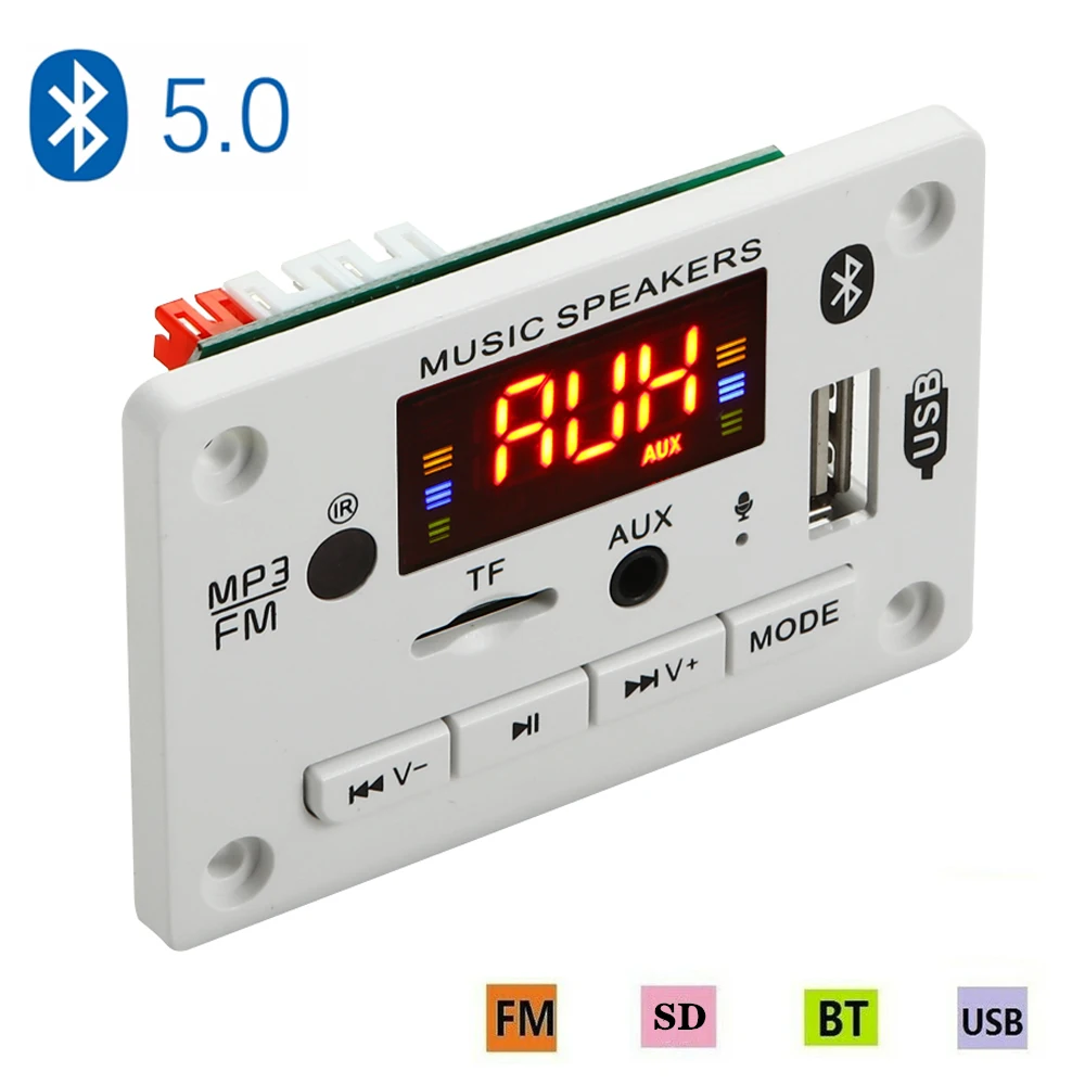 

Плата декодирования MP3, 5 В, 12 В, Bluetooth 5,0, с микрофоном