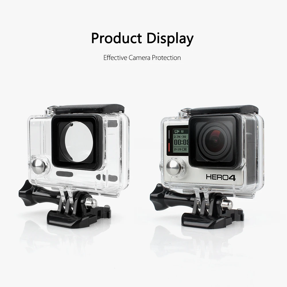 Vamson водонепроницаемый чехол для Go Pro Аксессуары камеры Gopro Hero 4 3 + черный Кронштейн