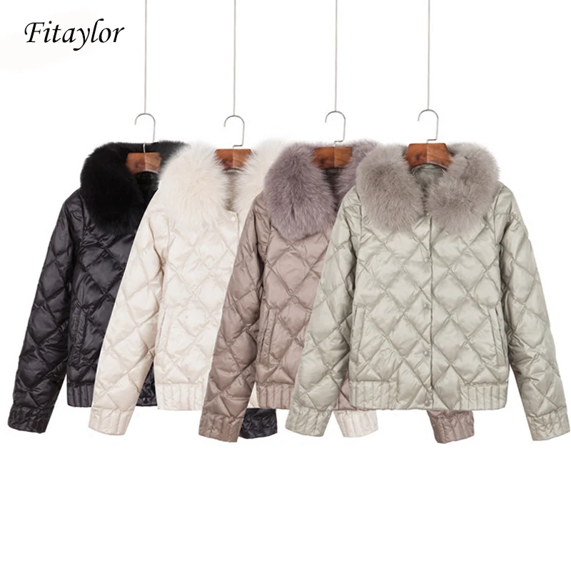 Куртка женская короткая на утином пуху с воротником стойкой|Женские пуховики| |