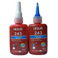 10pcs 50ml screw glue thread locking agent anaerobic adhesive 243 glue oil resistance fast curing with blue color