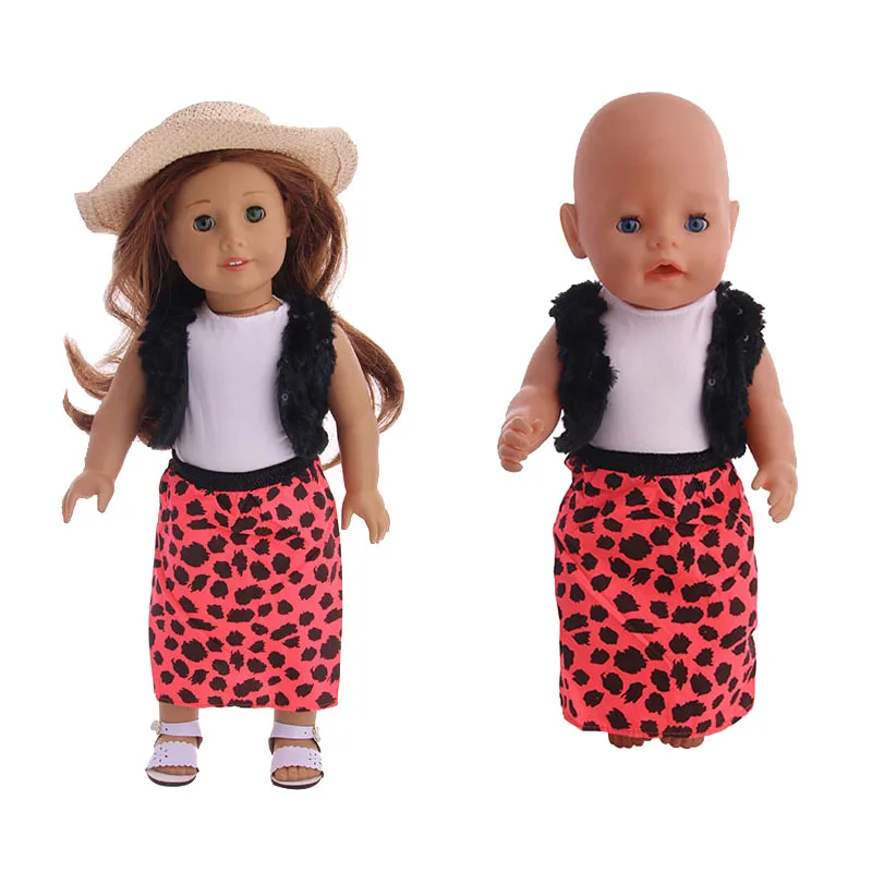 

3 шт./лот жилет + футболка + юбка одежда для 18-дюймовой американской куклы и 43 см аксессуары для кукол новорожденных
