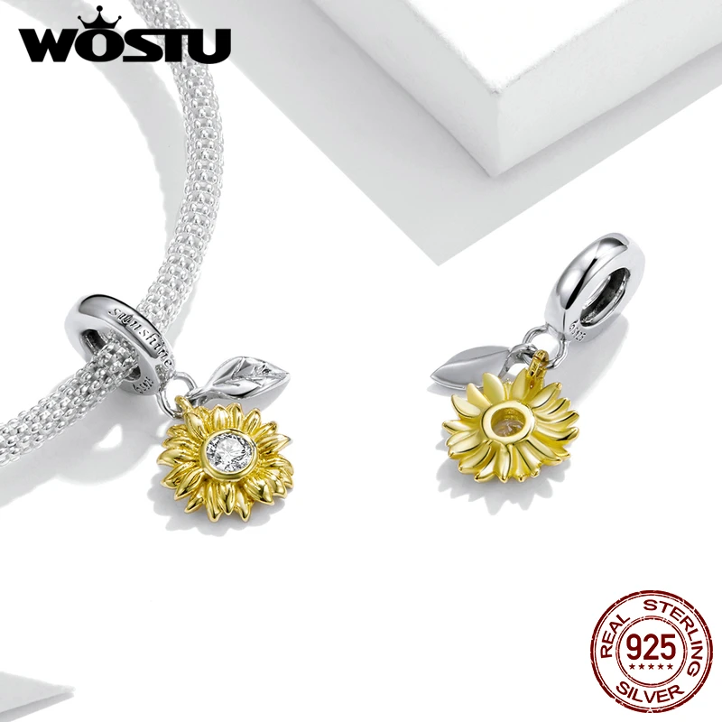 Шарм-подвеска женский из серебра 925 пробы в виде подсолнуха |